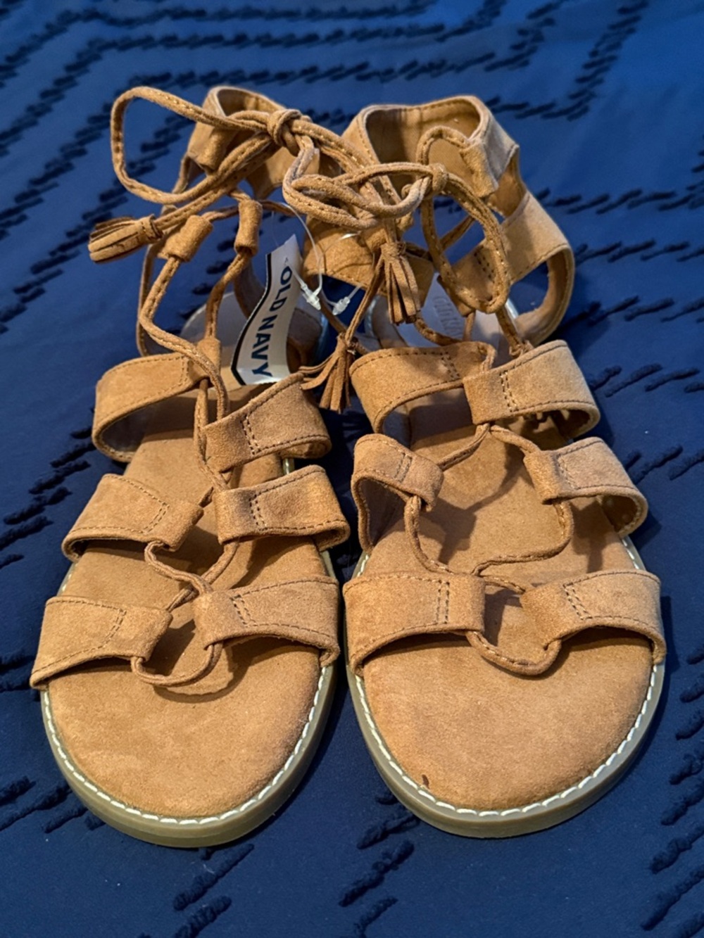 NWT Old Navy Tan Suede Lace-Up Gladiator Sandals for Women
